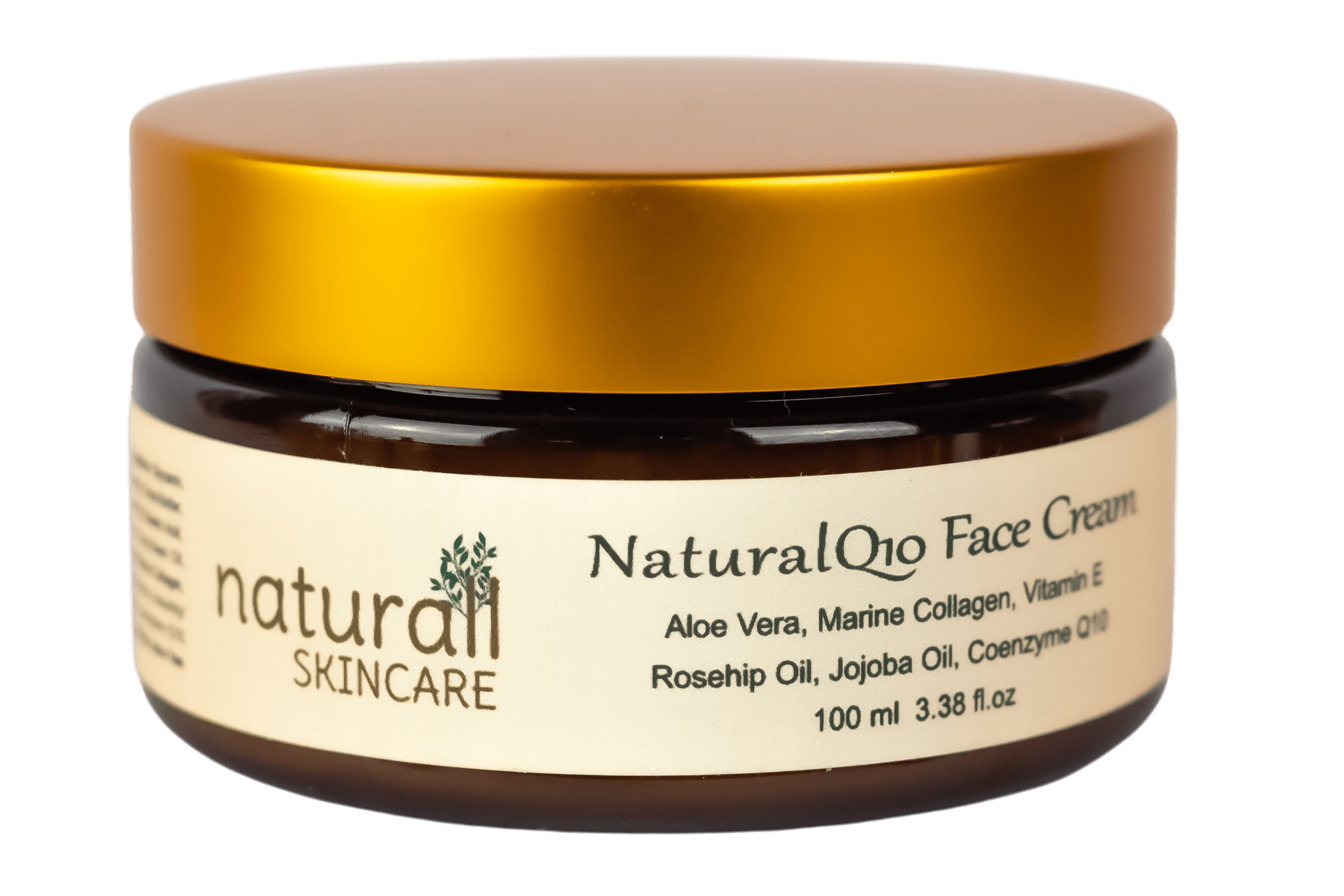 Jar of Naturall Skincare Natural Face Cream with CoQ10, a nourishing facial moisturizer enriched with Coenzyme Q10, designed to rejuvenate, hydrate, and protect the skin from environmental stressors.