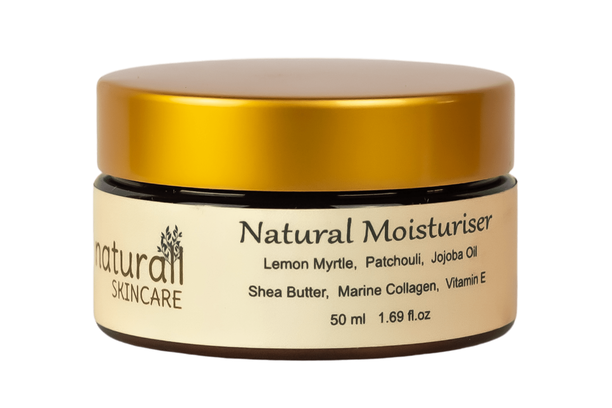 Bottle of Naturall Skincare Natural Moisturiser, a lightweight formula designed to hydrate and nourish the skin with natural ingredients, suitable for all skin types and daily use.